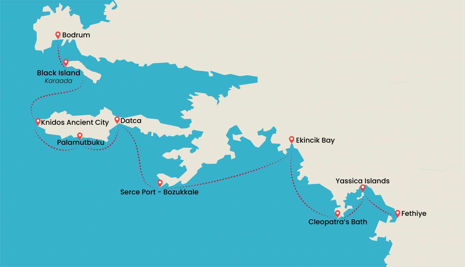 Datca Map FaroutCruises